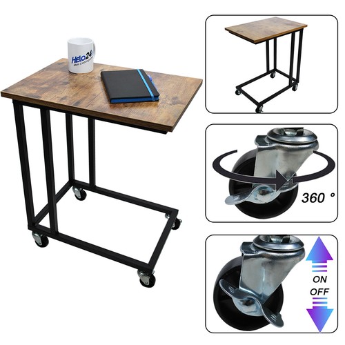 Beistelltisch mit rollen holz - beistelltisch,